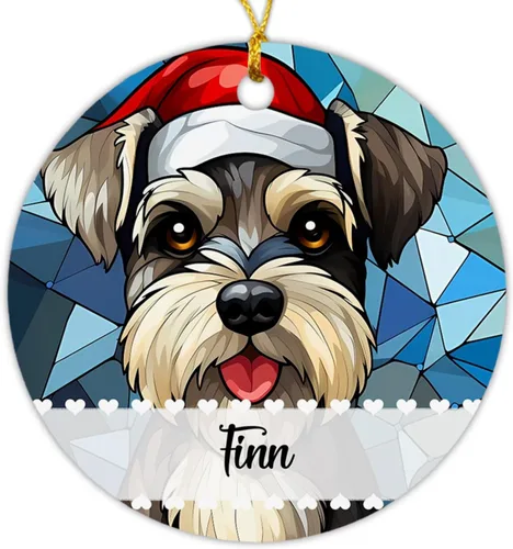 Miniatura 17 de Airedale Terrier - Adorno de Navidad para perro, regalo para Acción de Gracias, perros personalizados con sombrero de Navidad, adornos de Airedale