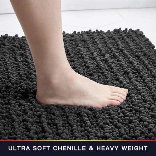Miniatura 142 de Walensee Alfombra de baño antideslizante (24x17 pulgadas, rosa polvoriento) absorbente de agua, súper suave, lanuda de felpilla, lavable a máquina