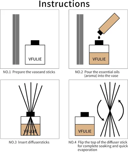 Miniatura 8 de VFULIE 100 varillas difusoras de varillas de 10 pulgadas, varillas de madera de ratán natural de 10 pulgadas, repuesto para fragancia aromática