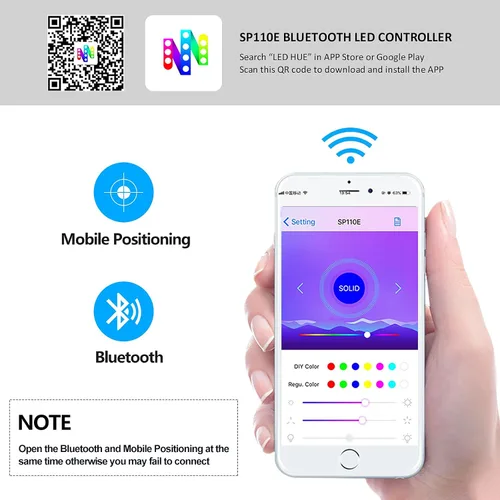 Miniatura 3 de Sp110 - Controlador LED Hue Ws2812b, paquete de 4 unidades Sp110e LED Bluetooth Ws2811 controlador 5-24V, aplicación iOS/Android, control remoto