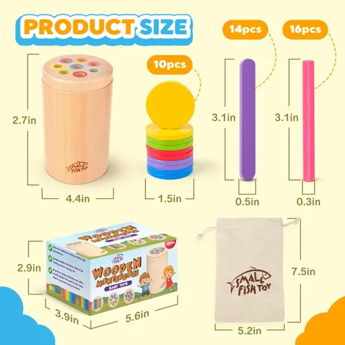 Miniatura 5 de Juguetes Montessori de madera para bebés y niños pequeños: 3 en 1 Aprendizaje de habilidades motoras finas Juguetes, juguetes sensoriales educativos