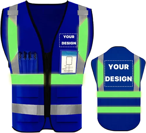 Miniatura 15 de Chaleco de seguridad de alta visibilidad reflectante, personaliza tu logotipo, ropa de trabajo de seguridad con tiras reflectantes y bolsillos A