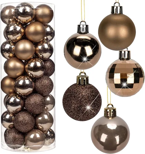 Miniatura 23 de Adornos de bolas de Navidad negras de 2.36 pulgadas, 25 piezas inastillables, set de adornos de Navidad, bolas de Halloween, adorno negro para árbol