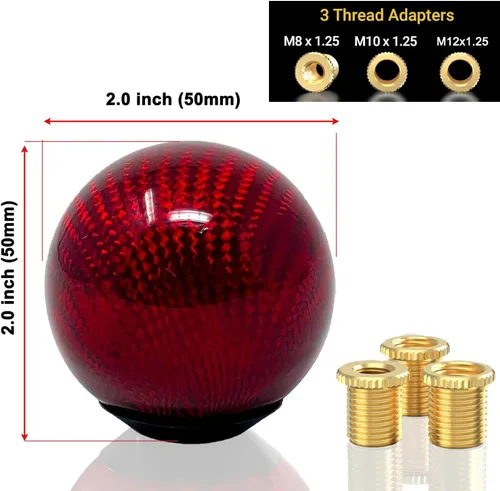 Miniatura 4 de Zhengsheng MUGE Bota de Palanca de Cambio de Carrera de Tela con Pomo de Cambio de Bola Redonda de Fibra de Carbono, Funda Universal de Palanca