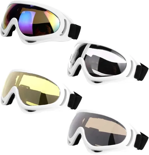 Miniatura 12 de LJDJ Gafas de esquí, paquete de 4 – Gafas de snowboard para motocicleta, gafas tácticas de combate militar