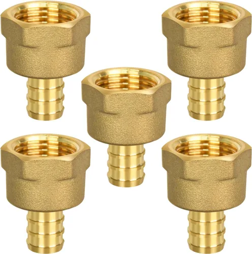 5 paquetes de accesorios PEX 1/2" x 1/2" NPT hembra, de puerto completo para tuberías PEX en trabajos de plomería