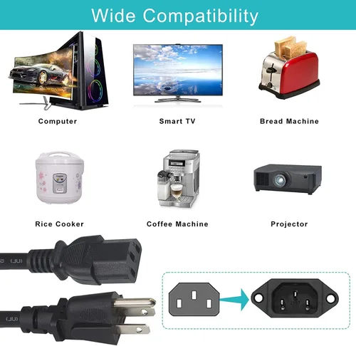 Miniatura 4 de Guy-Tech Cable de alimentación de CA compatible con Samson S-Zone 4-Input 4-Zone Switcher Stereo Mixer PSU