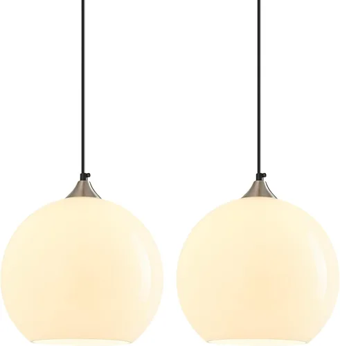 Miniatura 9 de Luces colgantes de cristal verde claro, iluminación de isla de cocina, luminarias de luz colgante de globo, iluminación colgante moderna