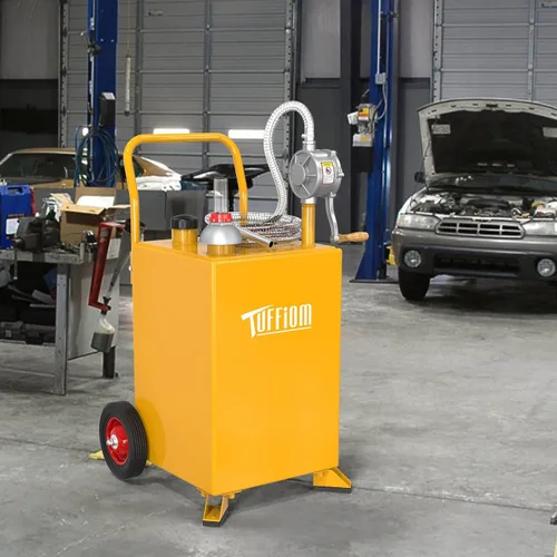 Miniatura 8 de TUFFIOM Carrito de combustible de 20 galones con ruedas y bomba de sifón manual, tanque de almacenamiento de transferencia de combustible diésel