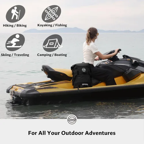 Miniatura 9 de STOVER 5/10/25/30/40/55L Waterproof Dry Bag- Roll-Top Backpack w/Phone Case- Kayaking, Hiking, Camping, Boating- Men/Women 40L Negro
