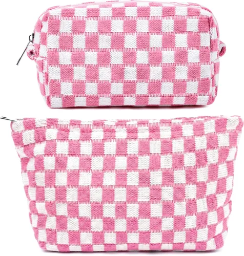 Miniatura 61 de SOIDRAM 2 piezas de bolsa de maquillaje con flores, gran bolsa de cosméticos de corduroy de gran capacidad, bolsa de lona mixta, bolsa de viaje