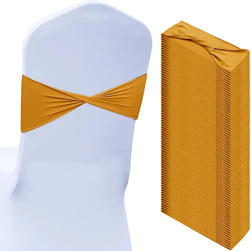 Miniatura 16 de Kinlop 50 Piezas Bandas de Spandex para Sillas Lazos Bandas para Sillas Bandas Deslizantes para Fundas Bandas Elásticas Lazos Sin Hebilla