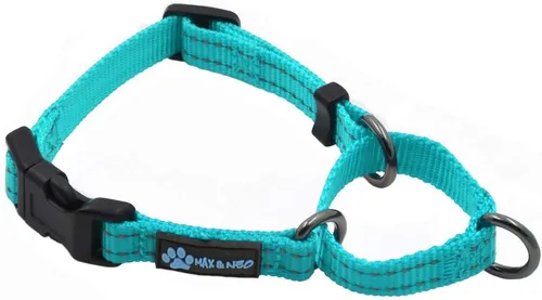 Miniatura 8 de Max and Neo Collar de nailon Martingale para perros - Donamos a un rescate de perros por cada collar vendido (Grande, Negro)