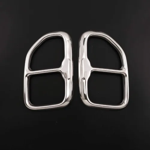 Miniatura 7 de Cubierta de tubo de escape de coche de acero inoxidable 304 2 piezas para BMW X3 G01 2018-2020 Accesorios de coche (plata brillante, estilo 1)