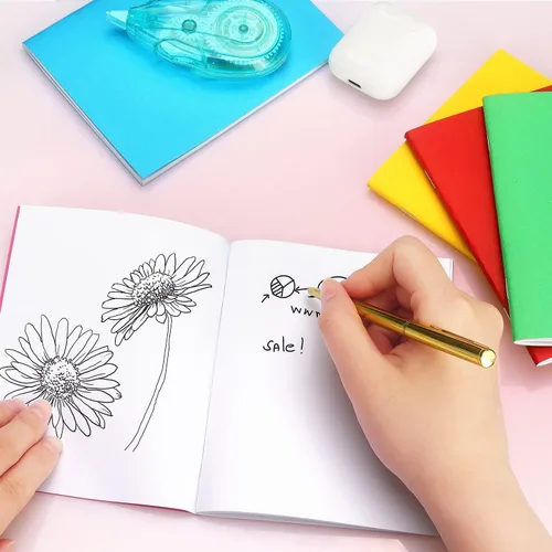 Miniatura 6 de Tamaki Paquete de 6 libros coloridos en blanco para que los niños escriban, dibujen, lindo cuaderno de bocetos para niños, 6