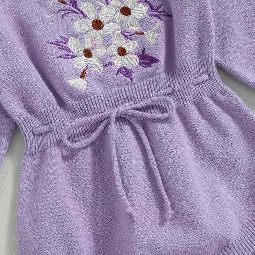 Miniatura 14 de ZAXARRA Suéter de bebé niña mameluco suéter de punto bordado flor sudadera mameluco ropa de otoño infantil