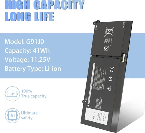 Miniatura 5 de 41Wh G91J0 JGCCT N9XX Batería de repuesto para Dell Latitude 3520 3420 3320 3330 Inspiron 3510 3511 3515 3525 3530 5310 5410 5418 5510 5515 5518 14