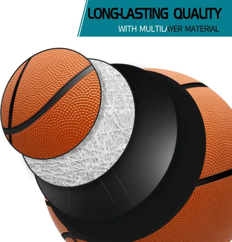 Miniatura 3 de Paquete de 12 pelotas de baloncesto inflables de 29.5 pulgadas, tamaño oficial 7, con inflador para hombres, para exteriores, interiores