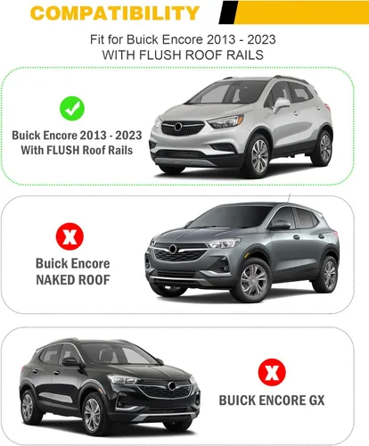 Miniatura 2 de Barras Transversales de Techo Compatibles con Buick Encore 2013 2014 2015 2016 2017 2018 2019 2020 2021 2022 Portaequipajes con Barras Transversales