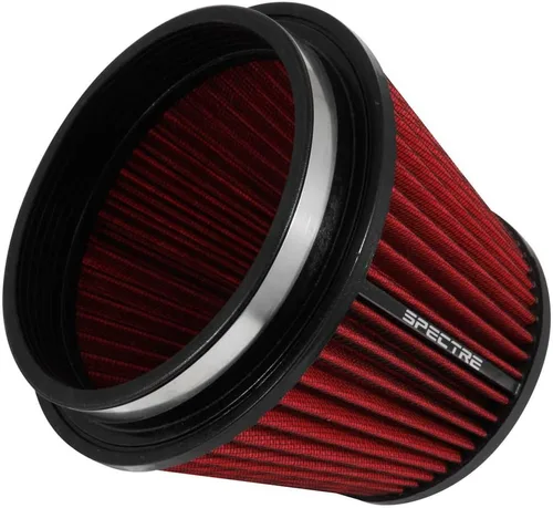 Spectre Filtro de aire universal con abrazadera: alto rendimiento, filtro lavable: redondo cónico; diámetro interior de brida de 6 pulgadas (5.984