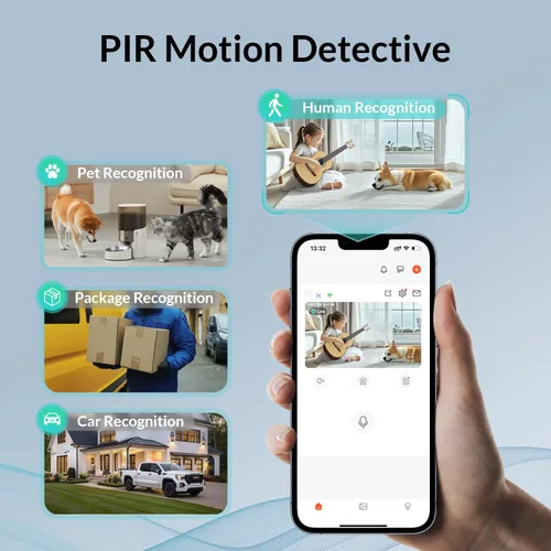 Miniatura 4 de Vicohome - Cámara de seguridad inalámbrica WiFi 2K alimentada por batería, para exteriores/interiores con detección de movimiento AI, visión