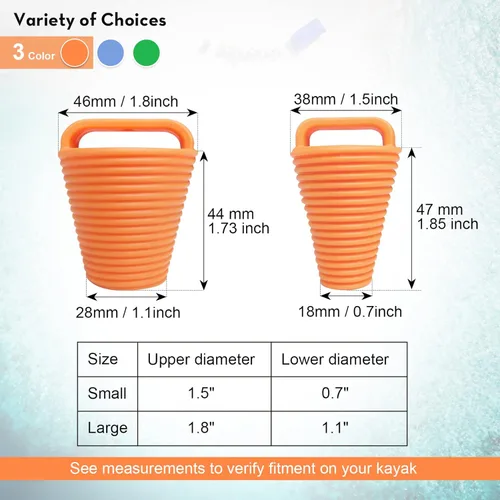 Miniatura 4 de 12 piezas Kayak Scupper Plug Kit TPE Scupper Tapones Agujeros de drenaje Tapón Bung con mango coral-12 piezas-l