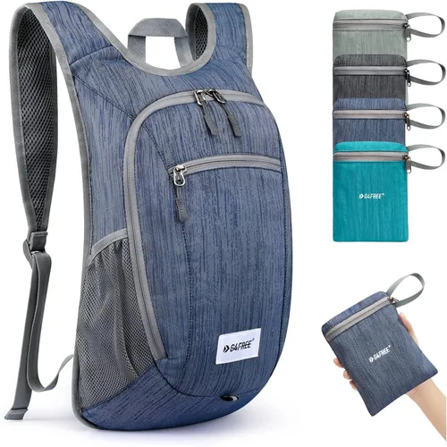 Miniatura 19 de G4Free 10L/15L Mochila para Senderismo Plegable Ligera, Mochila de Día para Caminatas, Pequeña, Viaje al Aire Libre, Bolsa de Hombro Plegable Azul