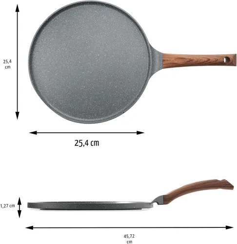 Miniatura 6 de SENSARTE Sartén antiadherente para crepé, revestimiento de granito suizo Dosa, sartén plana para panqueques, plancha Tawa de 10 pulgadas con mango