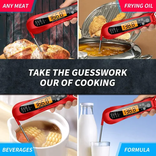 Miniatura 8 de Therm Pro® Chef - Termómetro digital para carne, lectura instantánea de 1 segundo, certificado NIST® con precisión de ± 0.5 ℉, pantalla LED ultra