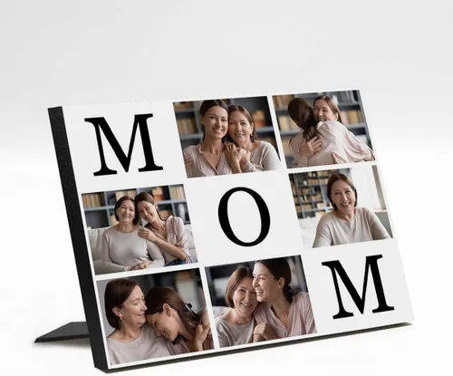 Miniatura 12 de InterestPrint Panel de fotos personalizado para mamá y nombre para exhibición de mesa Love You Mom You're the Best 3 Fotos Marco de fotos