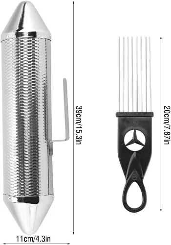Miniatura 3 de Alomejor Guiro de metal, instrumento de percusión de acero inoxidable duradero con sonido fuerte con raspador para profesores de música