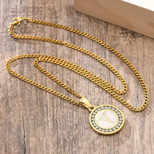 Miniatura 123 de VNOX Collar con colgante personalizado de acero inoxidable con grabado personalizado para identificación de alerta médica de emergencia para hombres