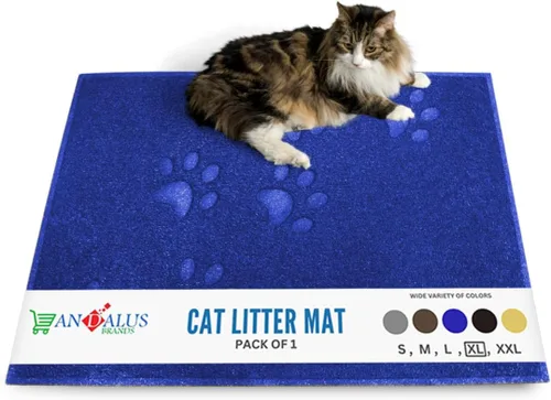Miniatura 38 de Andalus Tapete Pequeño para Arena de Gatos, Paquete de 1 - Impermeable, Antideslizante y Fácil de Limpiar, Tapete para Caja de Arena de Gatos