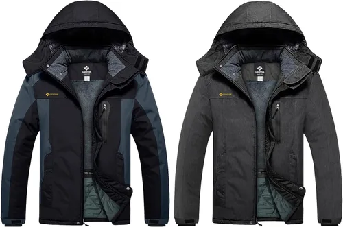 GEMYSE Chaqueta impermeable de esquí de montaña para hombre, chaqueta de lluvia resistente al viento para invierno (talla S)