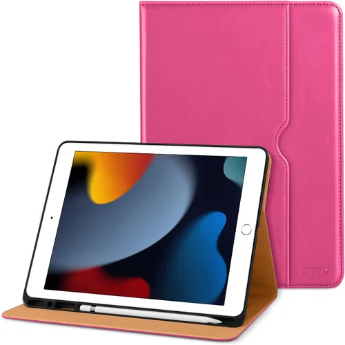 Miniatura 19 de DTTO para iPad de 9ª/8ª/7ª generación de 10.2 pulgadas 2021/2020/2019, funda tipo cartera de negocios de cuero premium con soporte para Apple Pencil