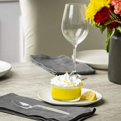 Miniatura 5 de Comfy Package [Paquete de 300] Cucharas de té de plástico transparente pesado con diseño grabado, utensilios desechables de plástico resistente