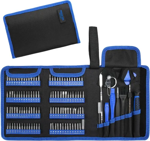 Hautton Juego de destornilladores de precisión, kit de destornilladores magnéticos 126 en 1, kit de herramientas de reparación profesional