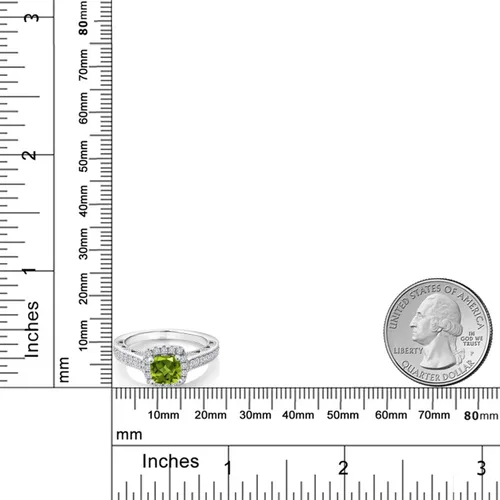 Miniatura 61 de Gem Stone King Anillo de compromiso de plata de ley 925 de 0.236 in con piedra natal y zafiro blanco creado con acento Anillo de compromiso