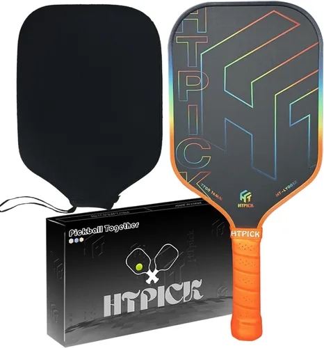 Miniatura 9 de Pickleball Paddles, Carbon Fiber Pickleball Paddle High Grit & Spin with PP Honeycomb Core 16mm Thickness and Thermoformed Elongated Shape, Naranja