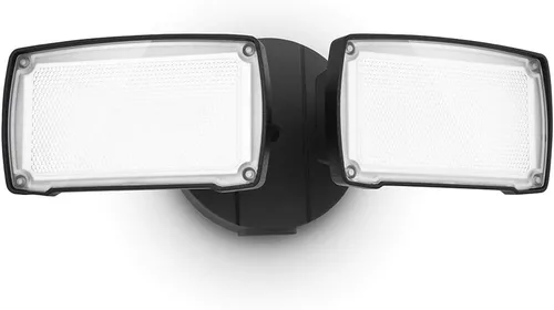 LUTEC - Foco LED de 3500 lúmenes, 32 W, 5000 K, doble cabezal integrado, resistente al agua al atardecer y al amanecer, luz de seguridad de pared