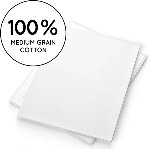 Miniatura 2 de Artistik Paneles de lienzo de pintura de 8 x 10 pulgadas (paquete de 12) – 100% algodón de grado medio en blanco – Lienzos de artista para pintar