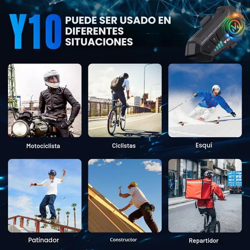 Miniatura 6 de Auriculares para casco de motocicleta FEYA con alta duración de batería, auriculares para casco IPX6, respuesta/llamada automática, control