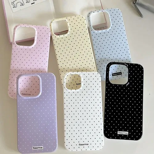 Miniatura 6 de inewateri Funda compatible con iPhone 11 con bonito diseño estético de lunares a la moda, fundas simples para TPU suave, funda de protección Negro