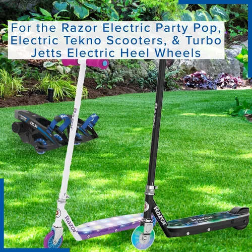 Miniatura 2 de AlveyTech Cargador de batería coaxial de iones de litio de 10.95 voltios (12.6 V) 1.0 A para ruedas de tacón Razor Electric Party Pop, Tekno Scooter