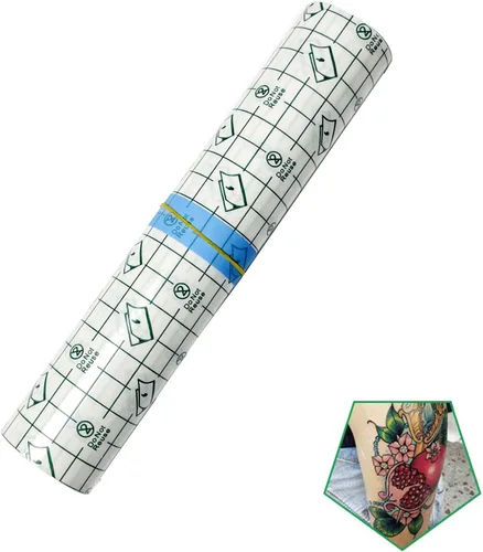 Miniatura 10 de 50 piezas de vendajes adhesivos elásticos impermeables de 6 x 6 pulgadas, película transparente para cuidado posterior de tatuajes y reparación