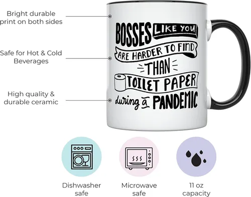 Miniatura 2 de YouNique Boss - Taza de café de 11 onzas, taza de café Worlds Best Boss para hombres y mujeres, taza divertida para jefe, regalos para el mejor jefe