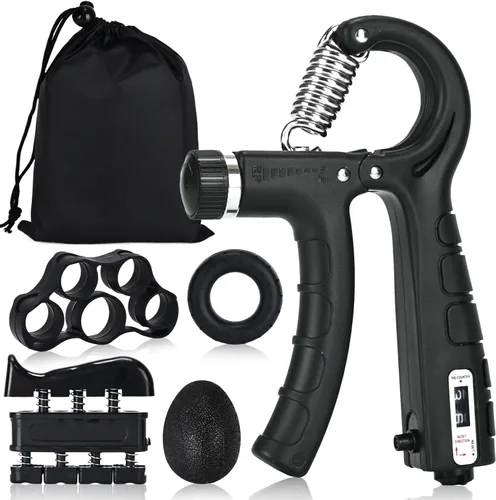 Fortalecedor de agarre de mano, entrenador de fuerza de agarre, 22-132 libras de resistencia ajustable para antebrazo ejercitador para