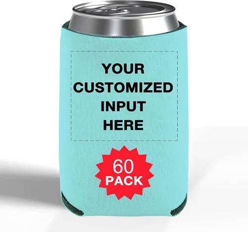 Miniatura 80 de Enfriadores de cerveza personalizados con manga de lata, 20 unidades, enfriador de latas personalizado con logotipo de foto para bodas, pesca, Negro