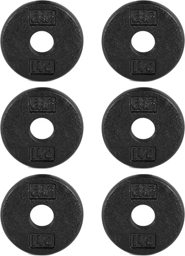 Miniatura 13 de CAP Barbell Placas de peso estándar de hierro fundido de 1 pulgada, individuales y juegos 1.25-50 libras Múltiples opciones Gris