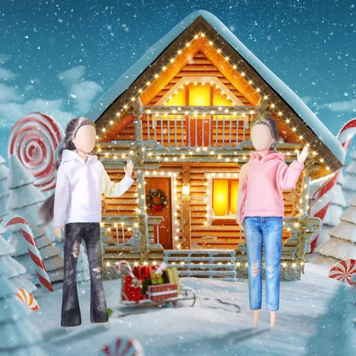 Miniatura 4 de Bencailor 8 piezas de ropa de muñeca de invierno para niña, accesorios de algodón, suéteres de Navidad, pantalones de mezclilla, ropa regular blanco
